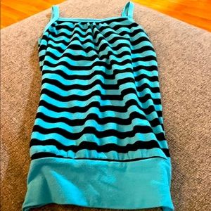 Black and blue striped tank top size 7/8